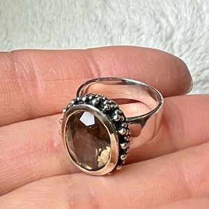 Sundance Silver Ring Smokey Quartz Size 5